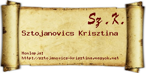 Sztojanovics Krisztina névjegykártya